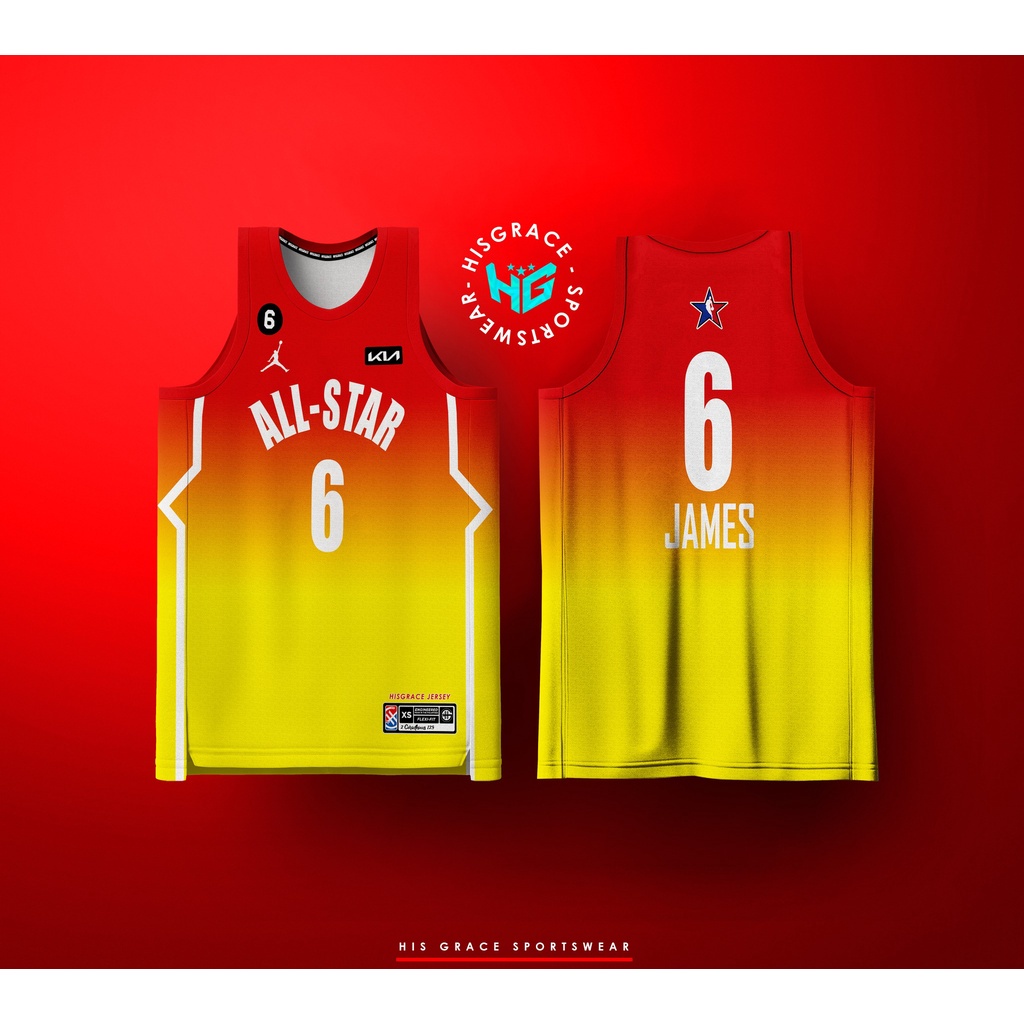 Basketball Jersey 2023 NBA ALL STAR HISGRACE JERSEY James 6 Customized ...