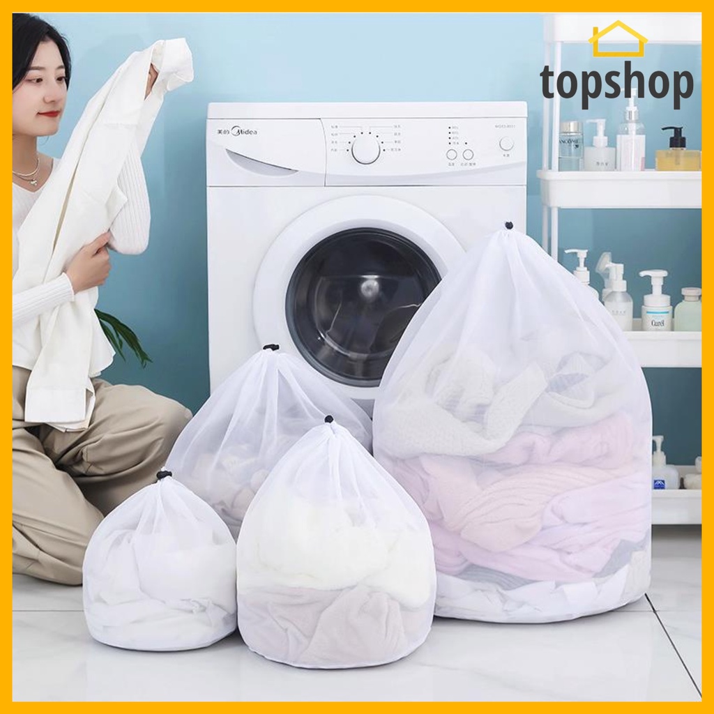 4 Size Large Fine Mesh Laundry Bag Washing Net Mesh with Lockable Drawstring Clothes
