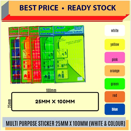 MULTI PURPOSE LABEL 25MM X 100MM -ALL COLOUR | Shopee Philippines
