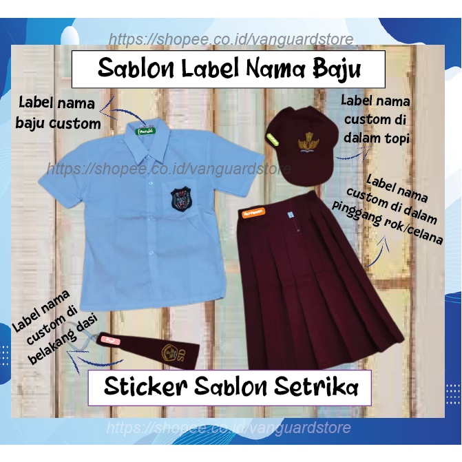 School Uniform Labels CUSTOM NAME Stickers TShirts Screen Printing