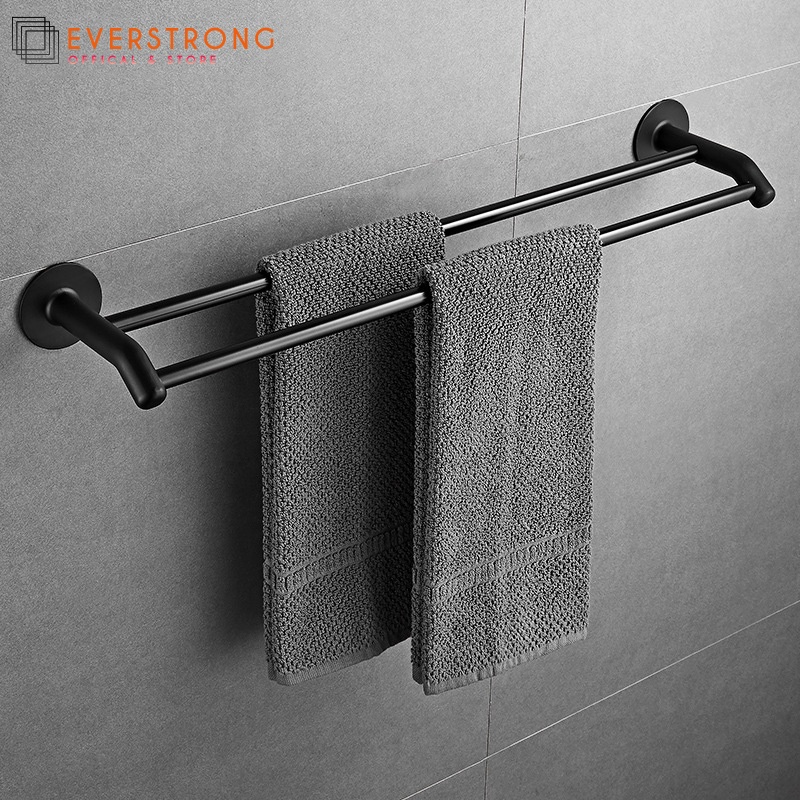 60 CM Best 304 Stainless Black Single & Double Bathroom Towel Rack