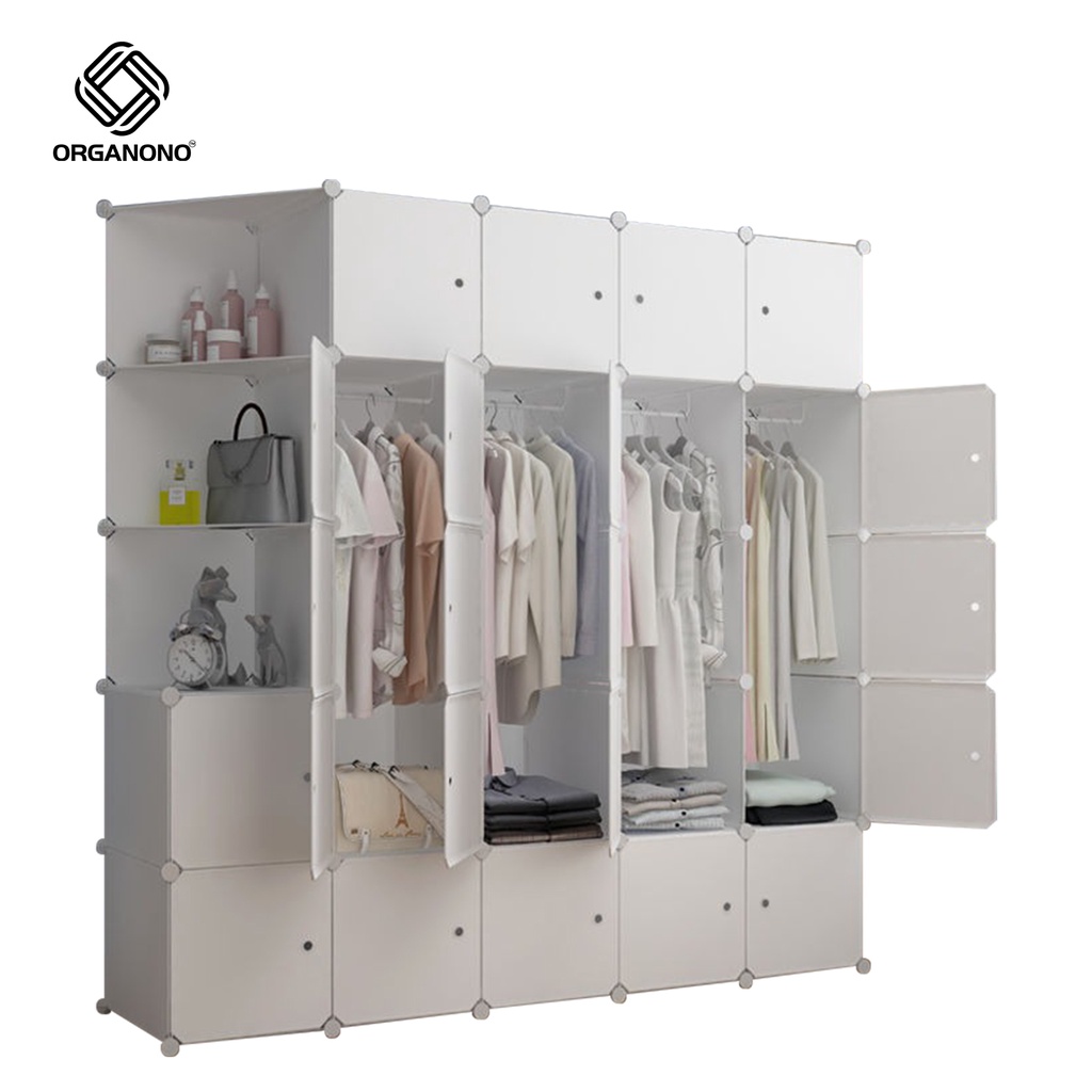 Organono DIY 22 White Doors Wardrobe Corner Shelf Minimalist Cabinet ...