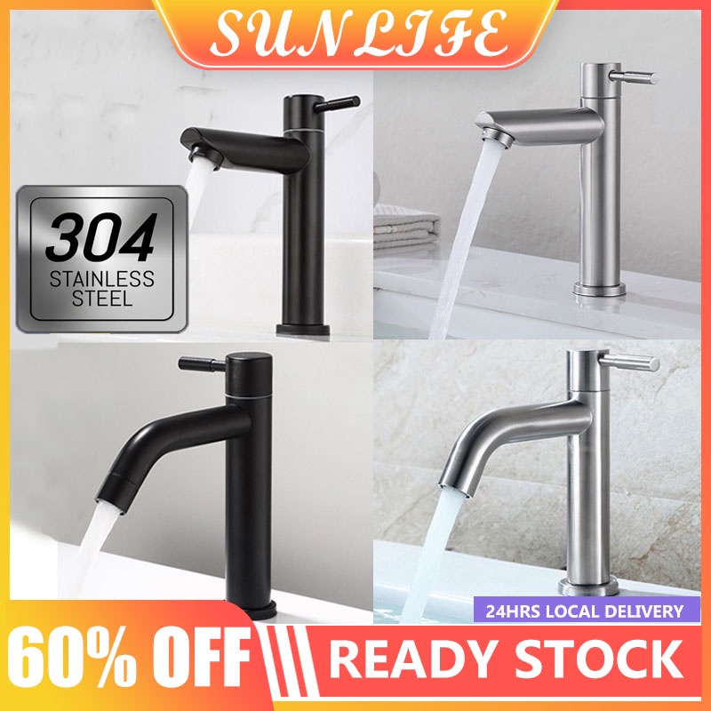 Sunlife SUS304 Faucet Stainless Steel Lavatory Heavy Duty Faucet Tall