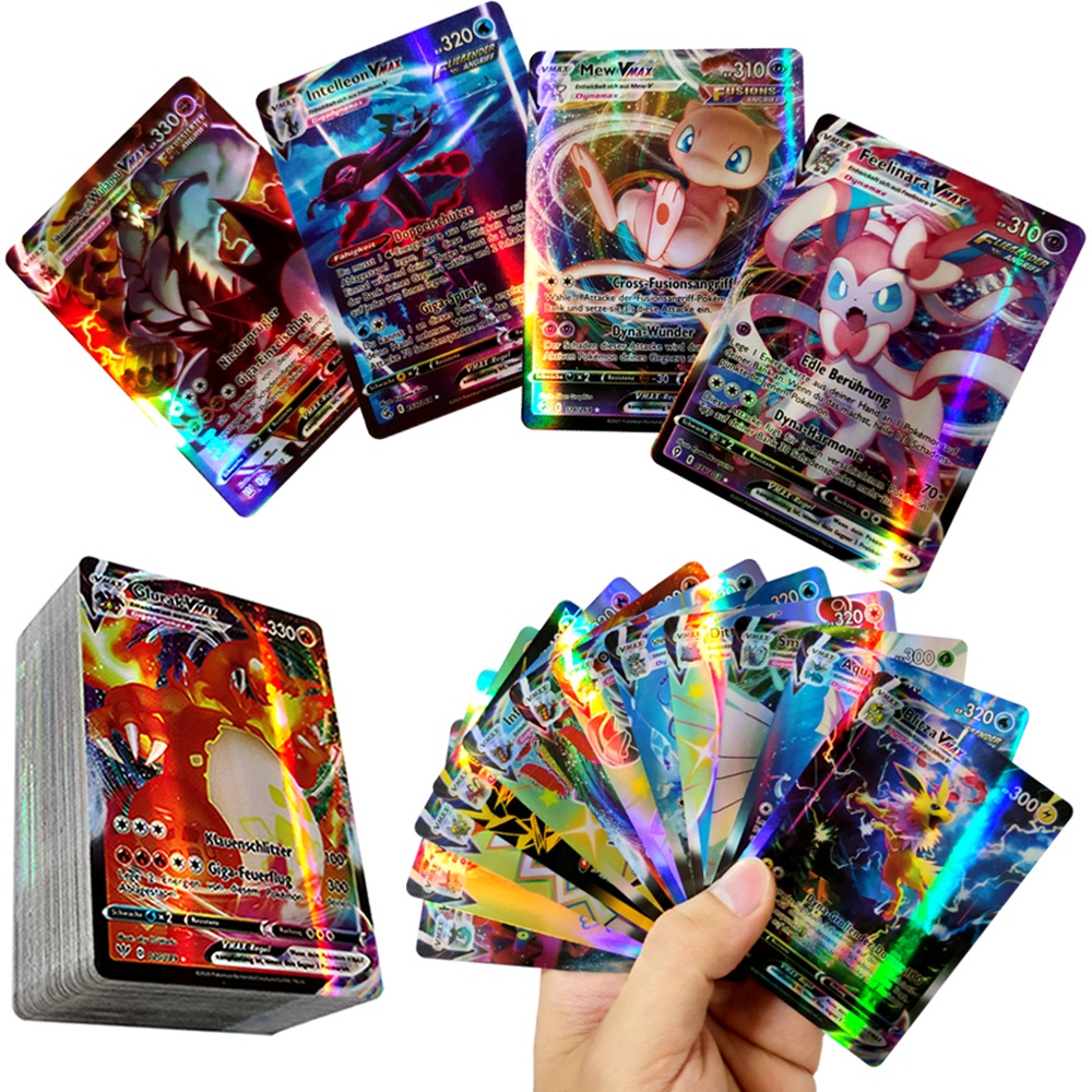 Pokemon cards 90 PCS Vmax cards And 10 Vstar cards Playing New