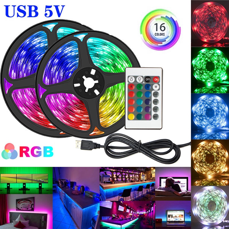 LED Strip Light 5m RGB LED Light Strip 2835 LED Tape Lights Color ...