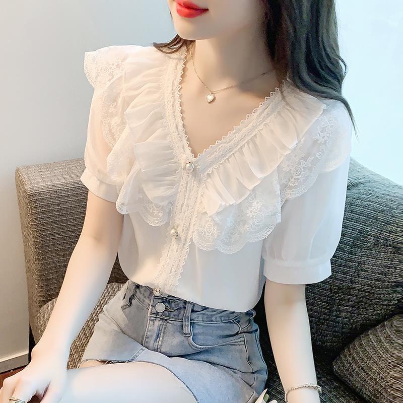 Formal white blouses with clearance ruffles