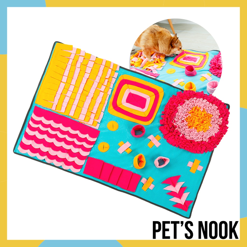 Colorful and Large MultiPocket Treat Hiding IQ Snuffle Mat by DogLemi