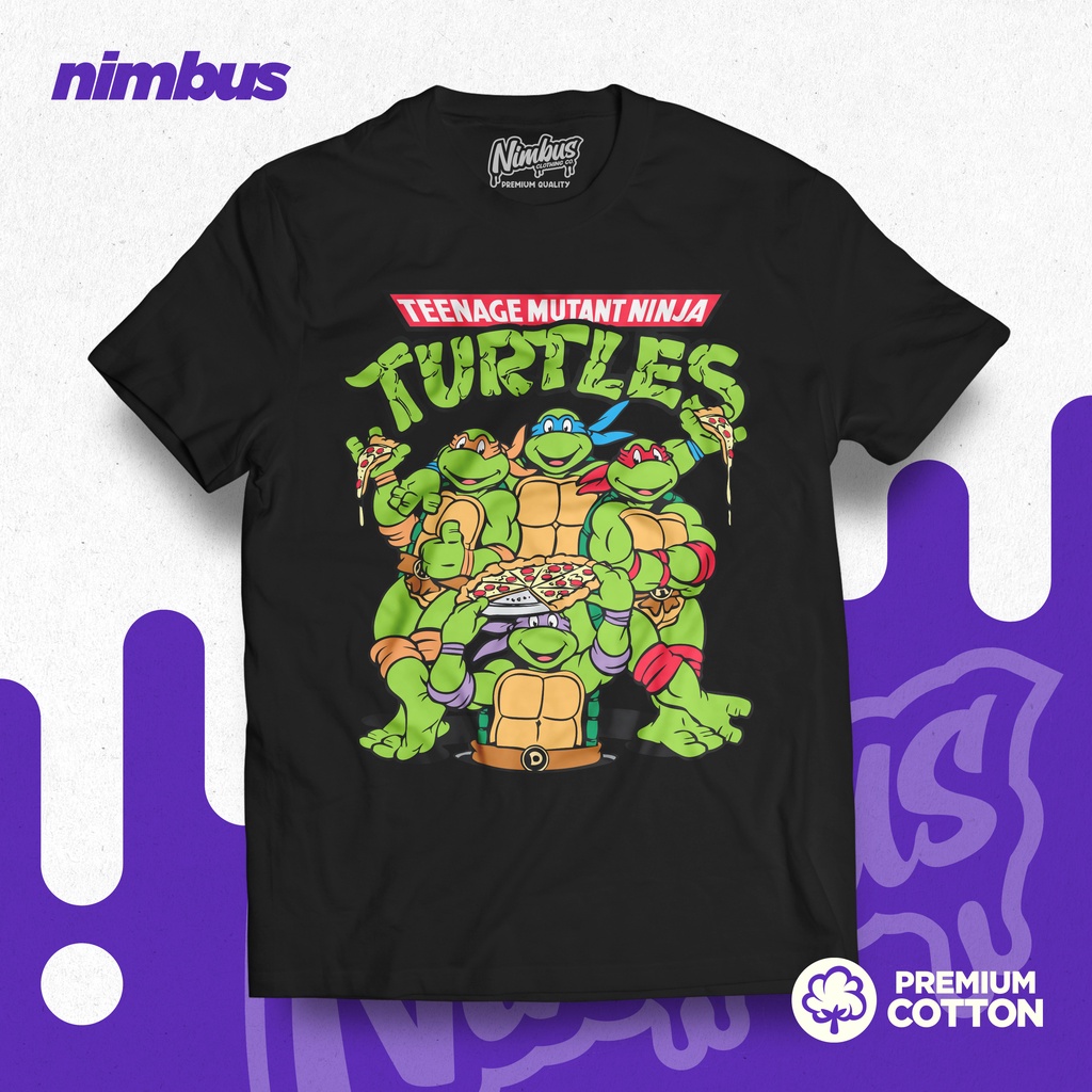 PopArt Ninja Turtles Premium Cotton TShirt Round Neck Nimbus