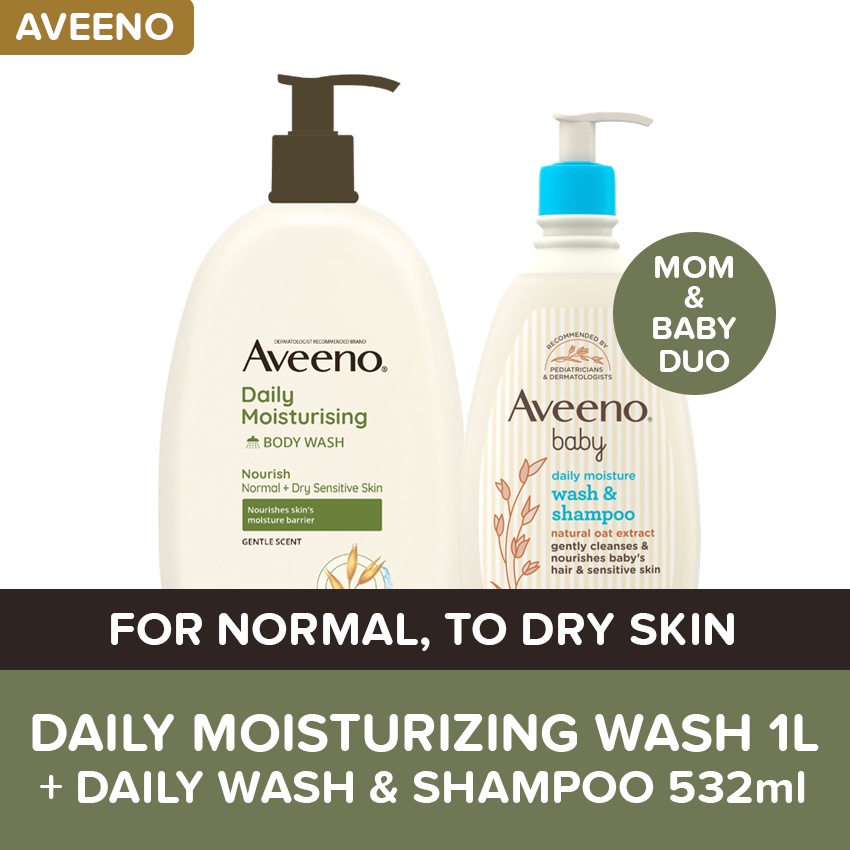 Aveeno Daily Moisturizing Body Wash 1L + Aveeno Baby Daily Wash