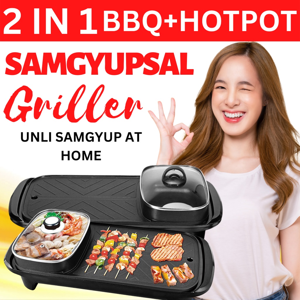 2 IN 1 SAMGYUPSAL GRILLER | KOREAN BBQ GRILLER | HOTPOT | NON STICK ...