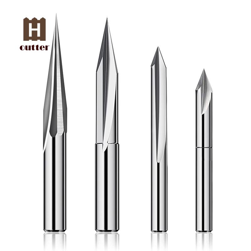 CNC Router Bits Set 1/4 Shank, Engraving Wood Carving Router Bit 6mm ...