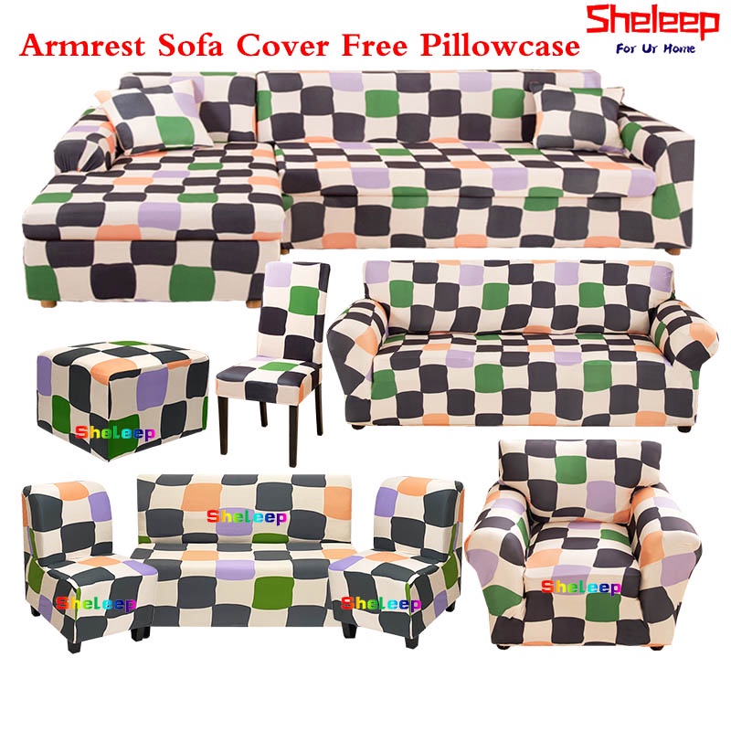 Sheleep Sofa Cover Set of 1/2/3/4 Seater Armless Sofa Cover Seat Cover