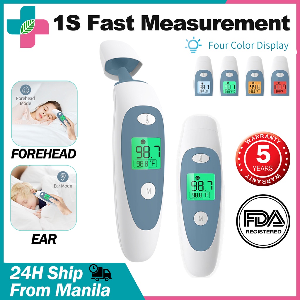 USA Best 4 in 1 Infrared Ear Thermometer for Baby Forehead NonContact