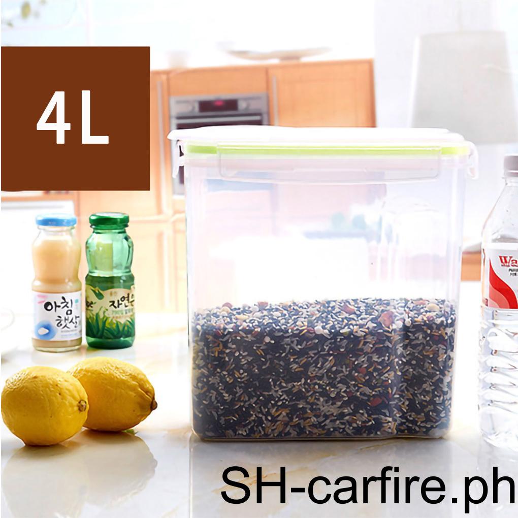 Plastic Cereal Storage Container 4L Buckle Dry Airtight Dispenser Food ...
