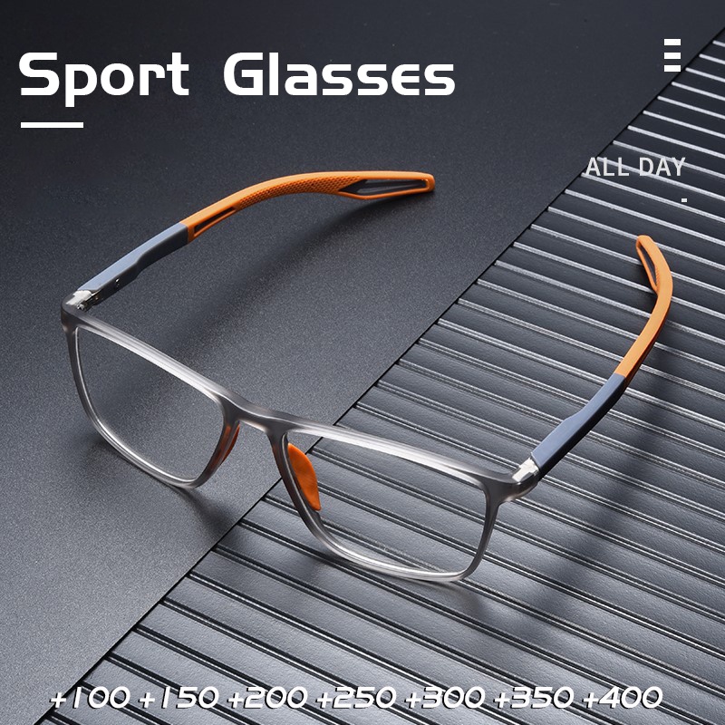 TR90 large frame men's fashion reading glasses sports style antiblue
