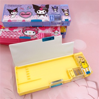Sanrio Hello Kitty Pink school Pencil Box holder bunny flower plastic case