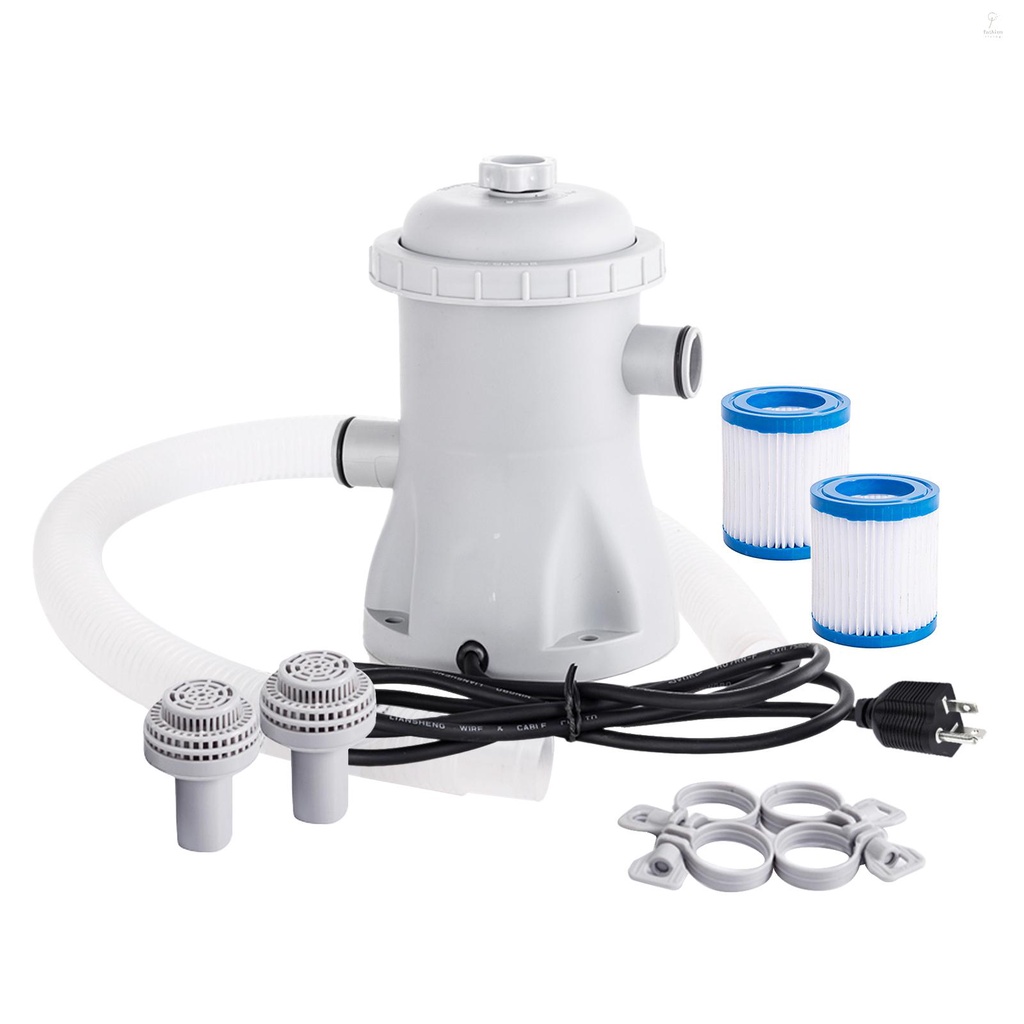 FLP Pool Filter Pump 330 GPH Paddling Pool Electric Water Pump With 2 ...