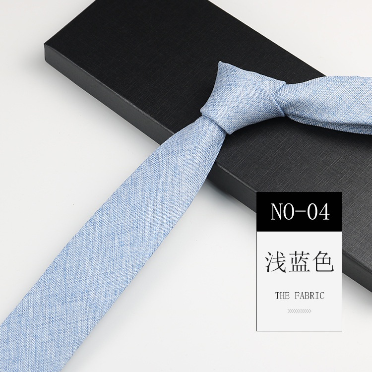 Men Slim Ties Simple Neckties Korean Campus Style Solid Color Polyester ...