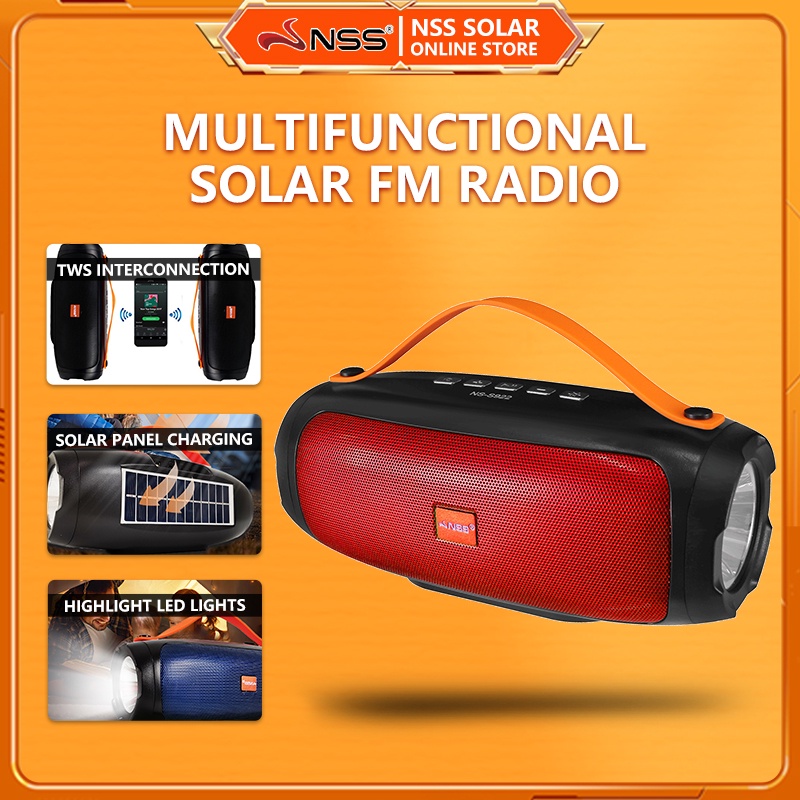 NSS solar bluetooth speaker portable wireless speaker with flashlight ...