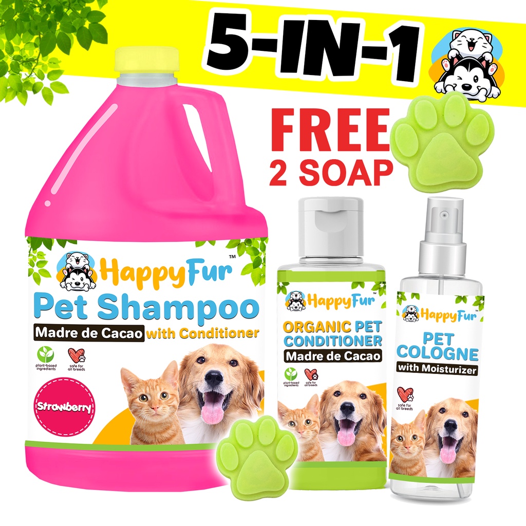 5in1 Madre De Cacao Dog & Cat Shampoo Bundle Happy Fur with FREE