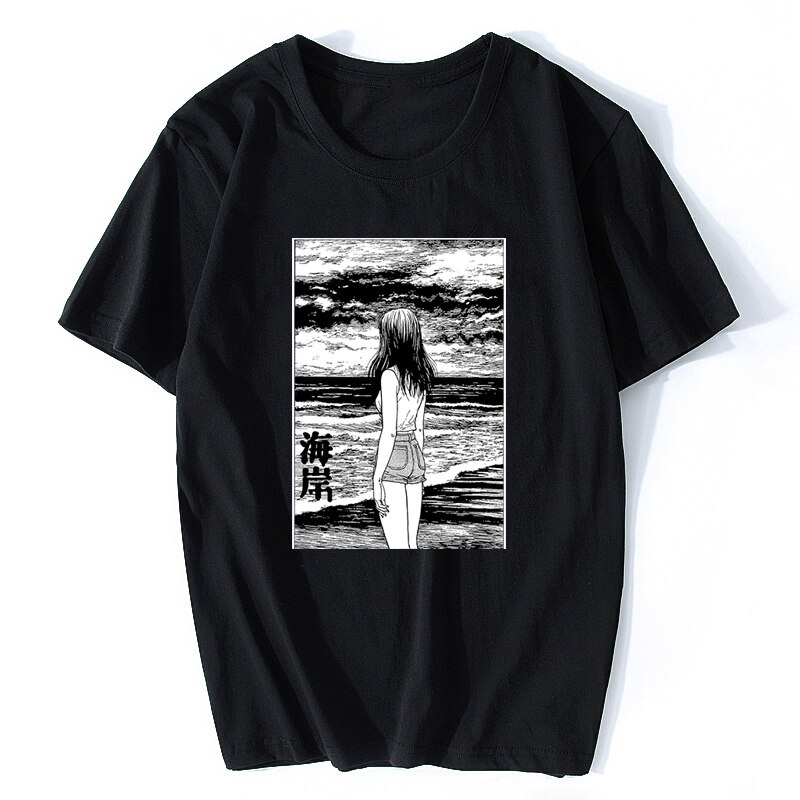 Cotton T Shirt Uzumaki Custom s Japan Sea Horror Manga Tshirt Junji Ito ...