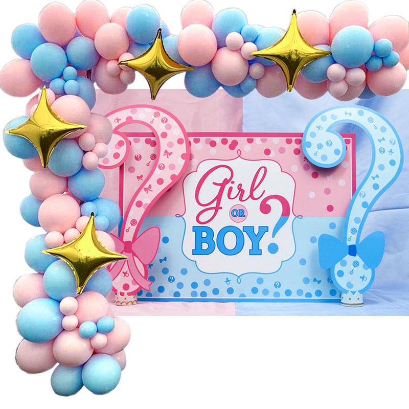 63pcs/set Boy or Girl Gender Reveal Party Decoration Set Balloons Pink ...
