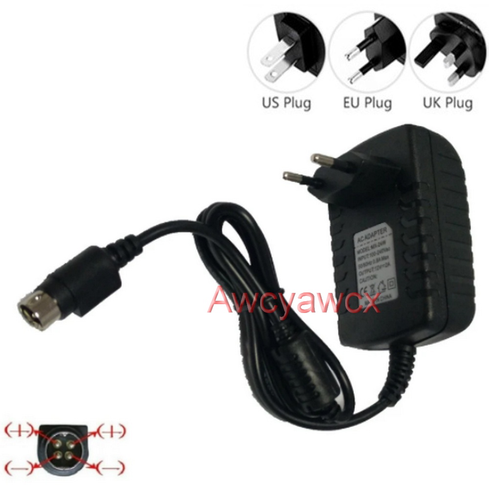 AC DC 12V 2A 1.5A 4 PIN Power Adapter for Hikvision video recorder 7804 ...