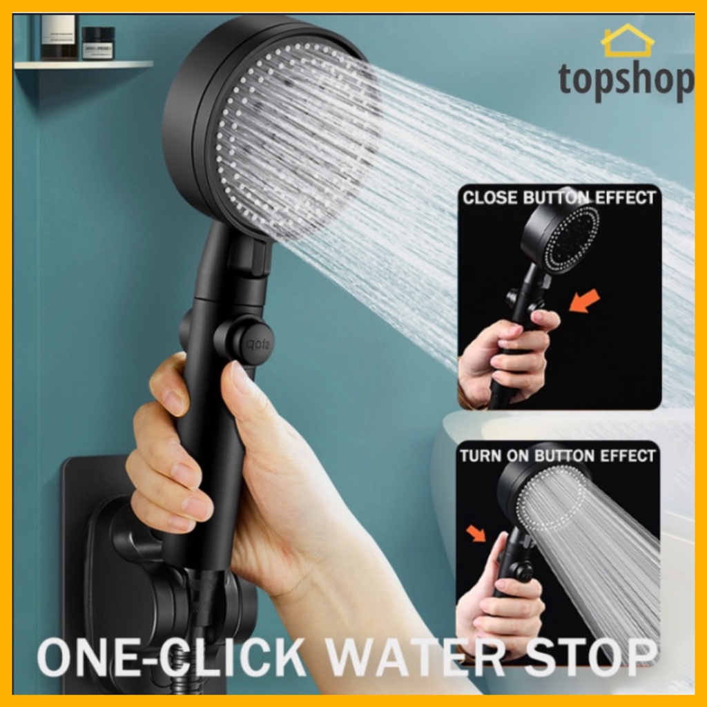 TOPSHOP 3 IN 1 Shower Head Set Stainless Steel Hose Shower Head with ...