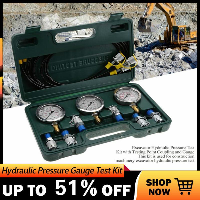 Hydraulic Pressure Gauge Test Coupling Tester Kit For Excavator 250Bar-600Bar M1
