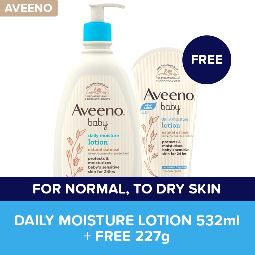 Aveeno Baby Daily Moisture Lotion Discount Bundle (532ml + FREE 227g ...