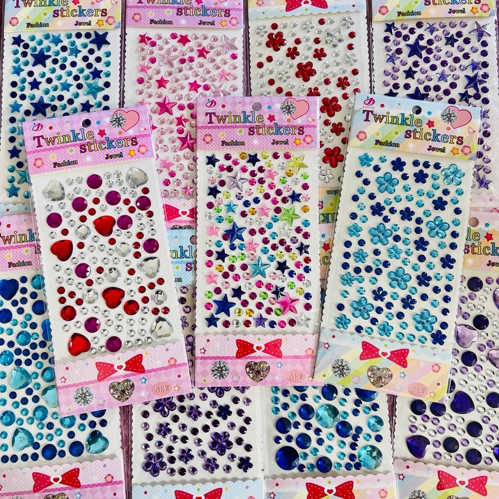 Self Adhesive Rhinestones Crystal Gem Stickers Assorted (Sold per card ...