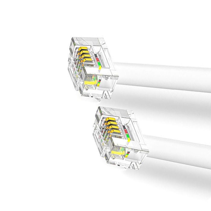Vention RJ11 Male to 6P4C Male Gold Plated Trident Flat Telephone Patch ...