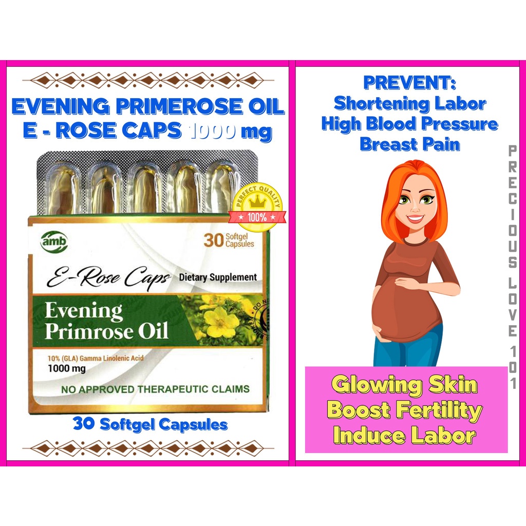 Evening Primrose oil 1000mg cap 30’s E-Rose Caps/Primeva | Shopee ...