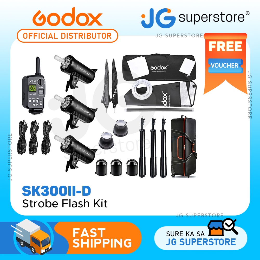 Godox SK300IID 3 x 300Ws 2.4G Strobe Flash Kits for Studio Photography