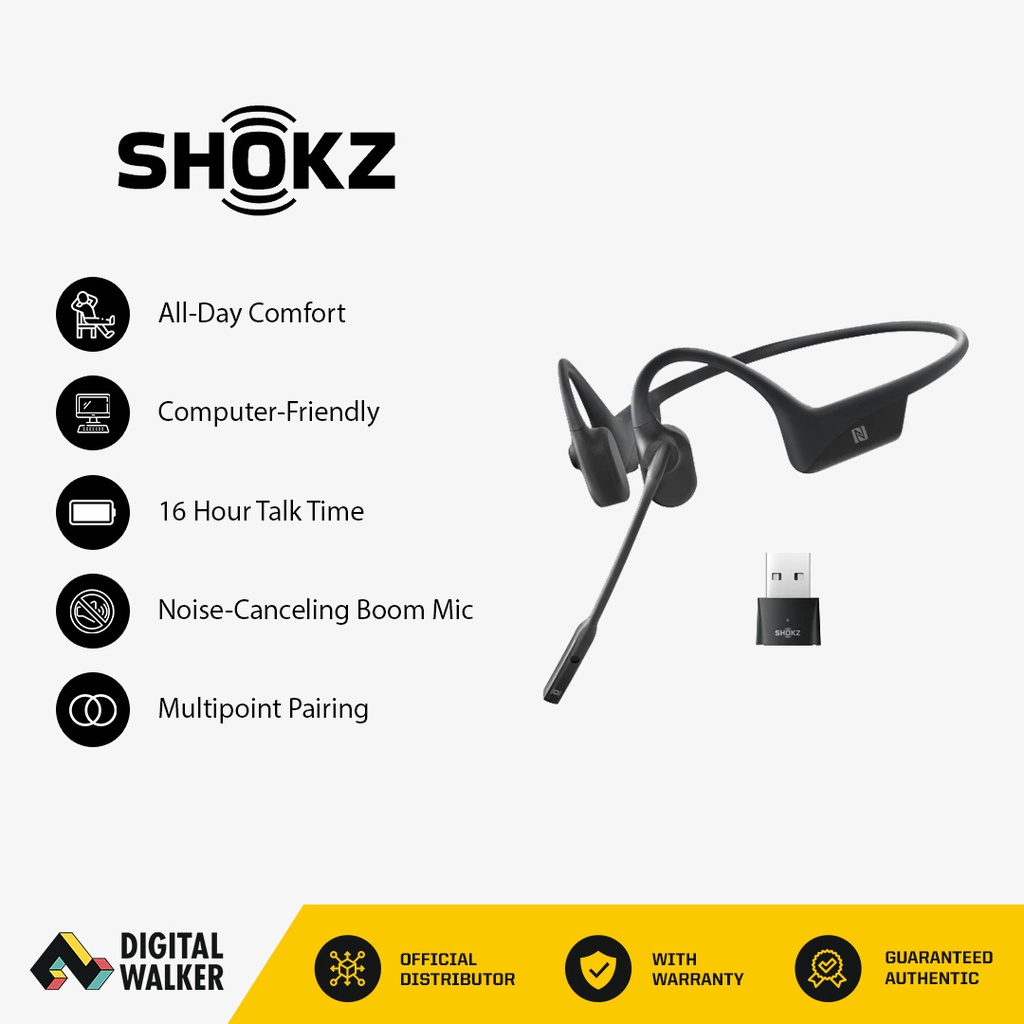 Shokz OpenComm UC Wireless Bone Conduction Headphones - Black | Shopee  Philippines