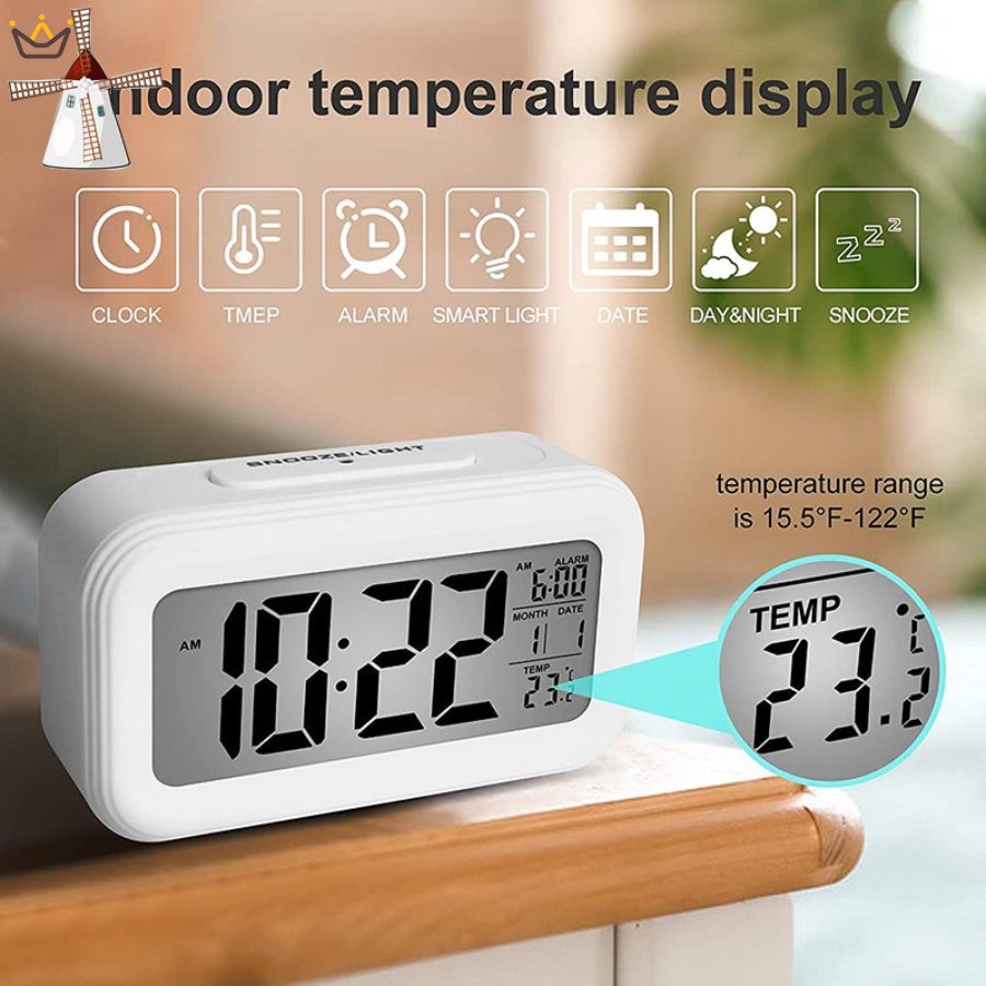 Digital alarm clock, digital clock, children's silent battery alarm