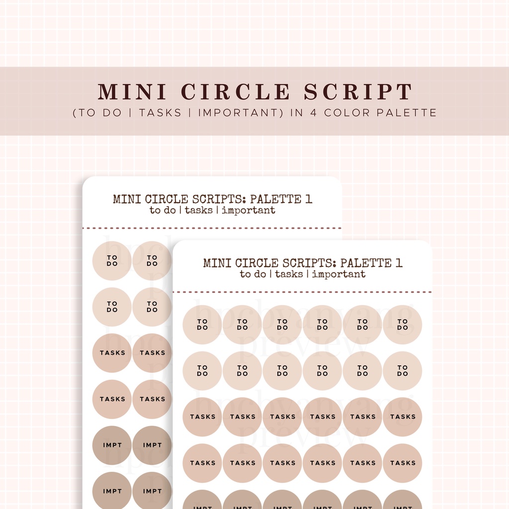 TO DO | TASKS | IMPORTANT | Mini Circle Script Planner Sticker | For ...