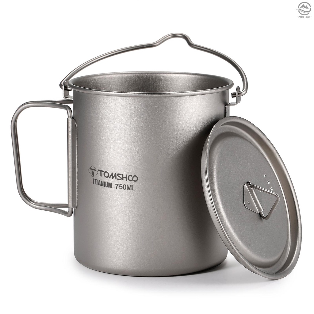 Pf 2023 Tomshoo Ultralight 750ml Titanium Pot Portable Titanium Water Mug Cup With Lid And 9719