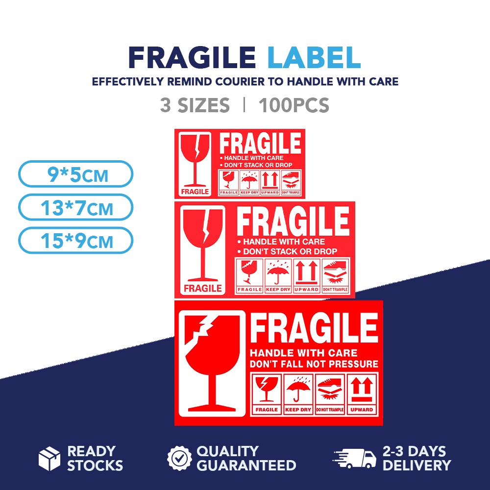 Fragile Label Sticker / Fragile Tape / Sticker Pelekat Mudah Pecah ...