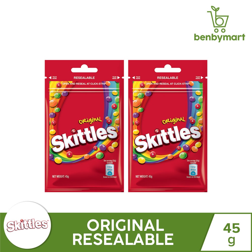 Skittles Candy Original Resealable 45g (Pack of 2) Shopee Philippines