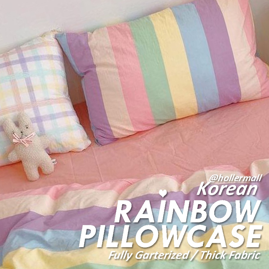 Rainbow Korean Pillowcase hollermall canadian pillowcase fitted sheets