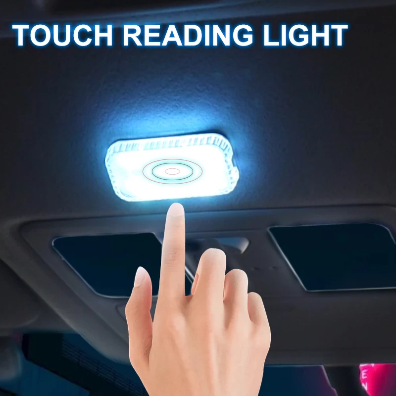 New Car LED Touch Lights Wireless Interior Light Auto Roof Ceiling
