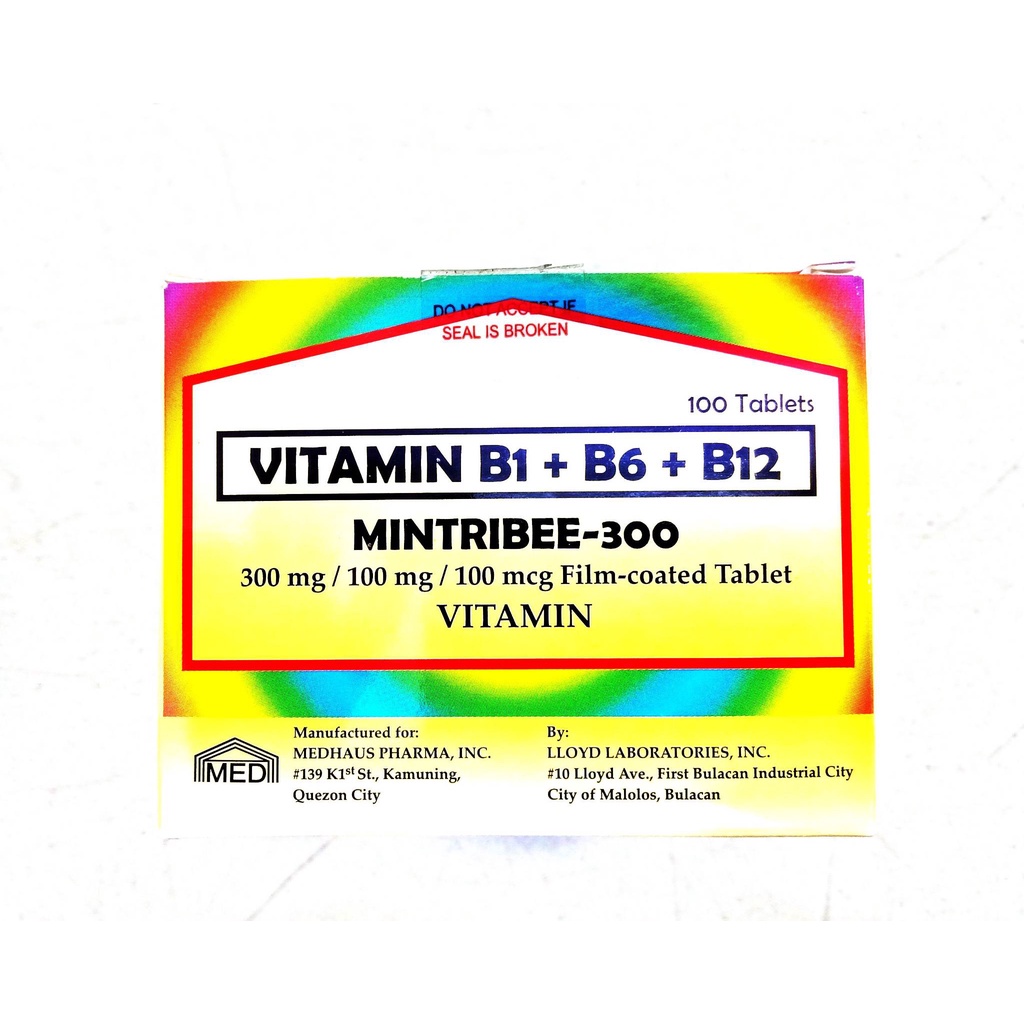 Mintribee 300 Vitamin B1 B6 B12 10 Tablets Per Order Shopee Philippines