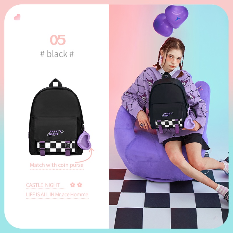 Mr.ace Homme korean pink bagpack for school aesthetic original nylon backpack School bag Shopee Philippines