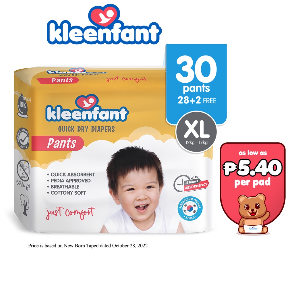 BESTKleenfant Diaper for Baby Pants Pull Up XL Pack of 1, 30 pad Baby ...