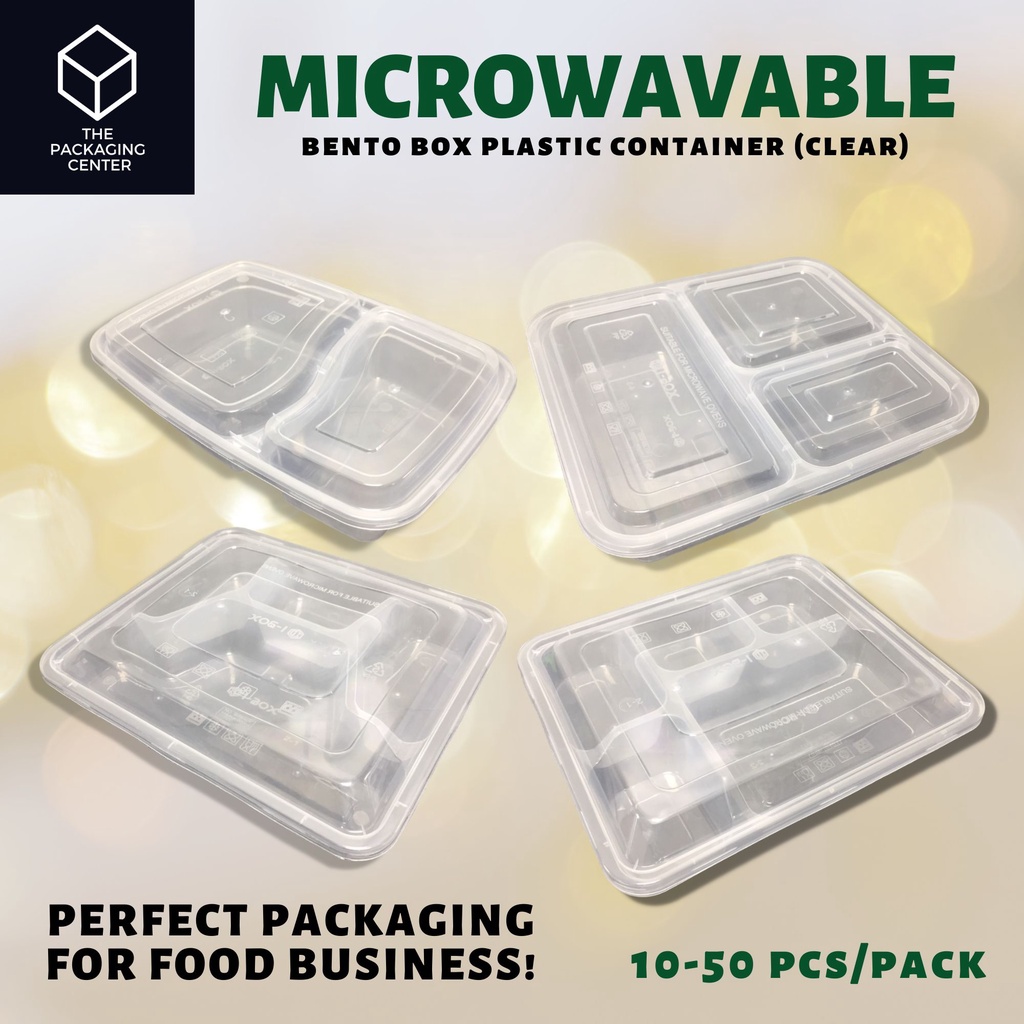 (10-50pcs) Microwavable Bento Box Plastic Food Container 2D 3D 4D ...