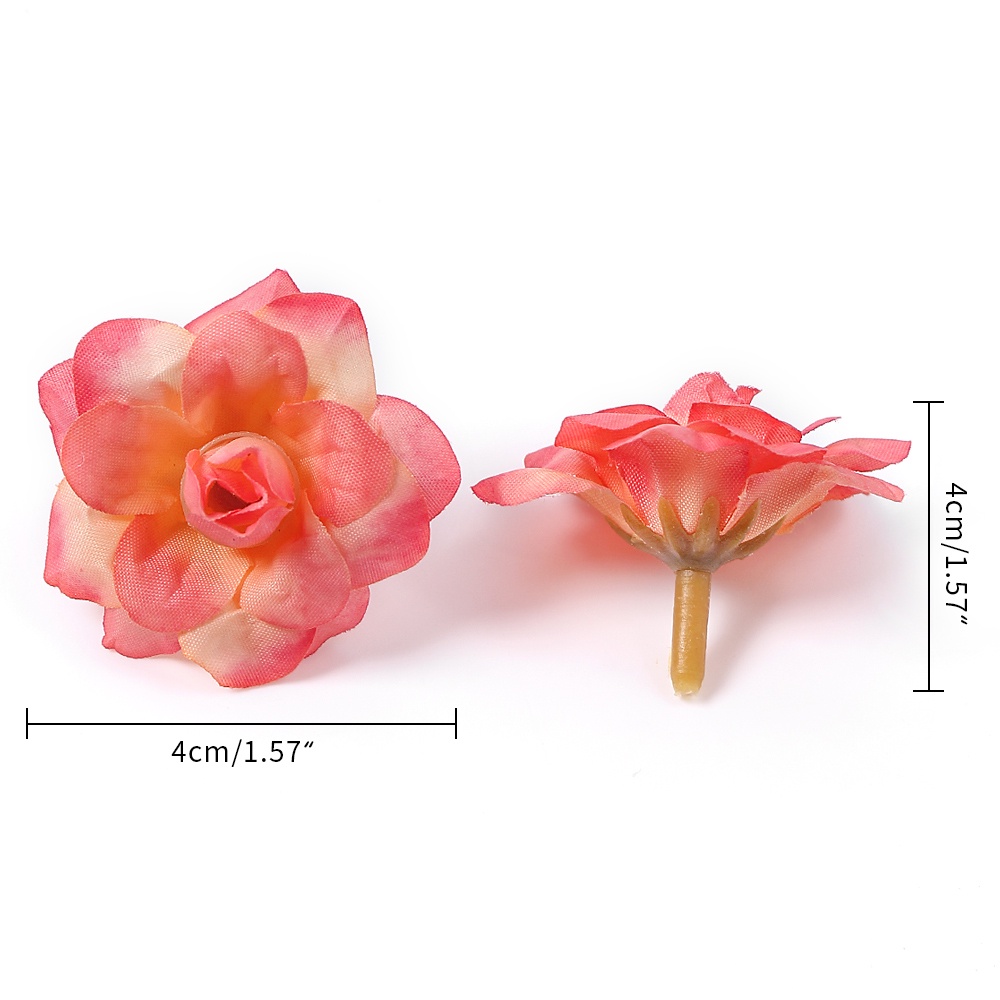10PCs Rose Artificial Flower Head Silk Fake Flowers Wedding Party Home ...