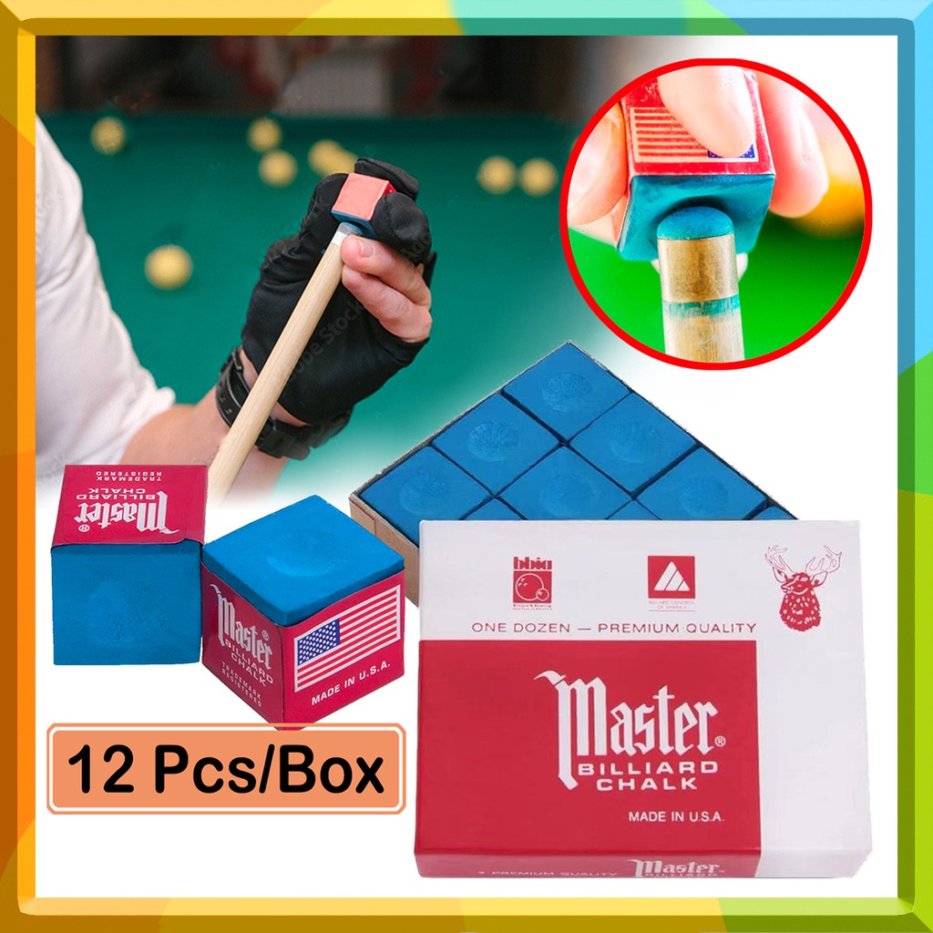 12Pcs Billiard Chalk Pool Chalk Cubes Pool Table Accessories for