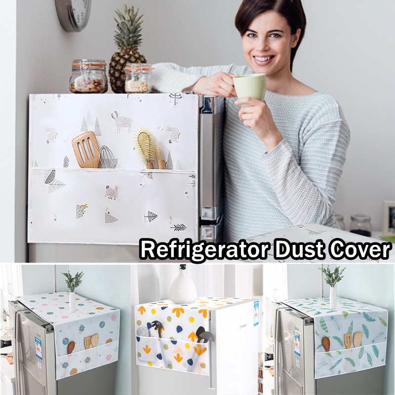 Refrigerator Dust Proof Cover With Storage Bag Washable Printed ...