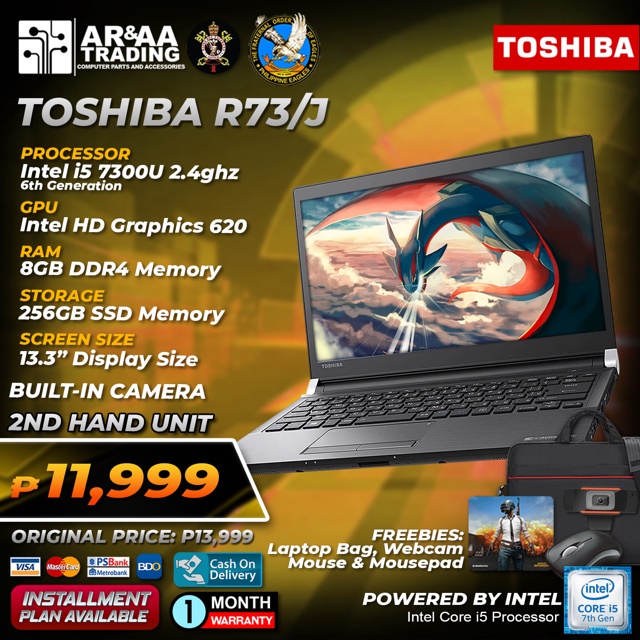 Laptop TOSHIBA R73/J Intel Core i5 7300U 2.4ghz 8gb 500GB HDD(7th ...